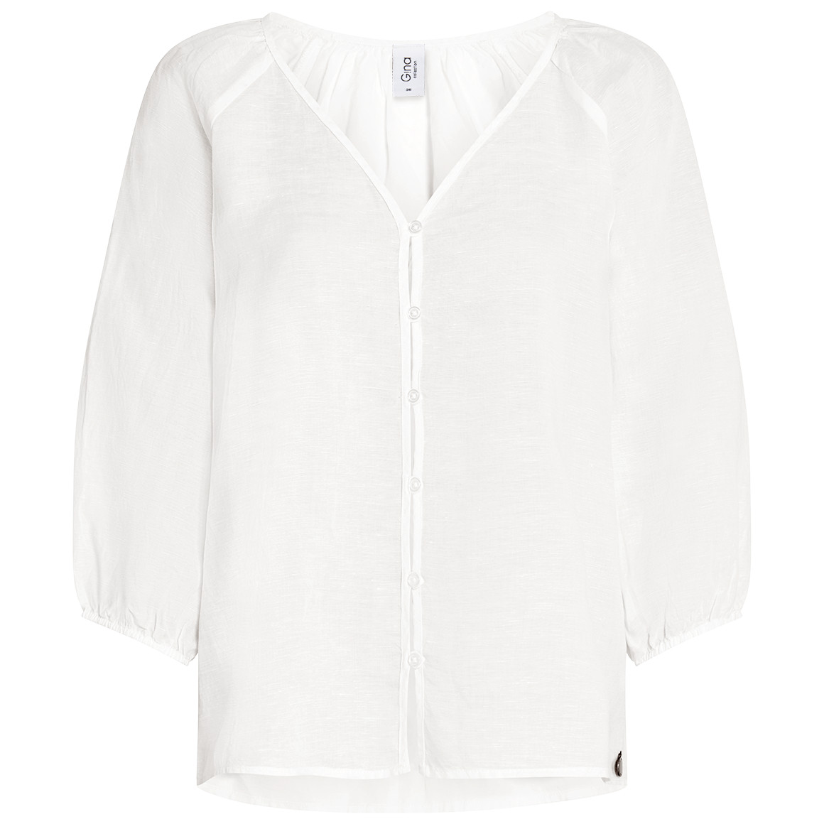 Damen Leinen-Bluse mit Knopfleiste