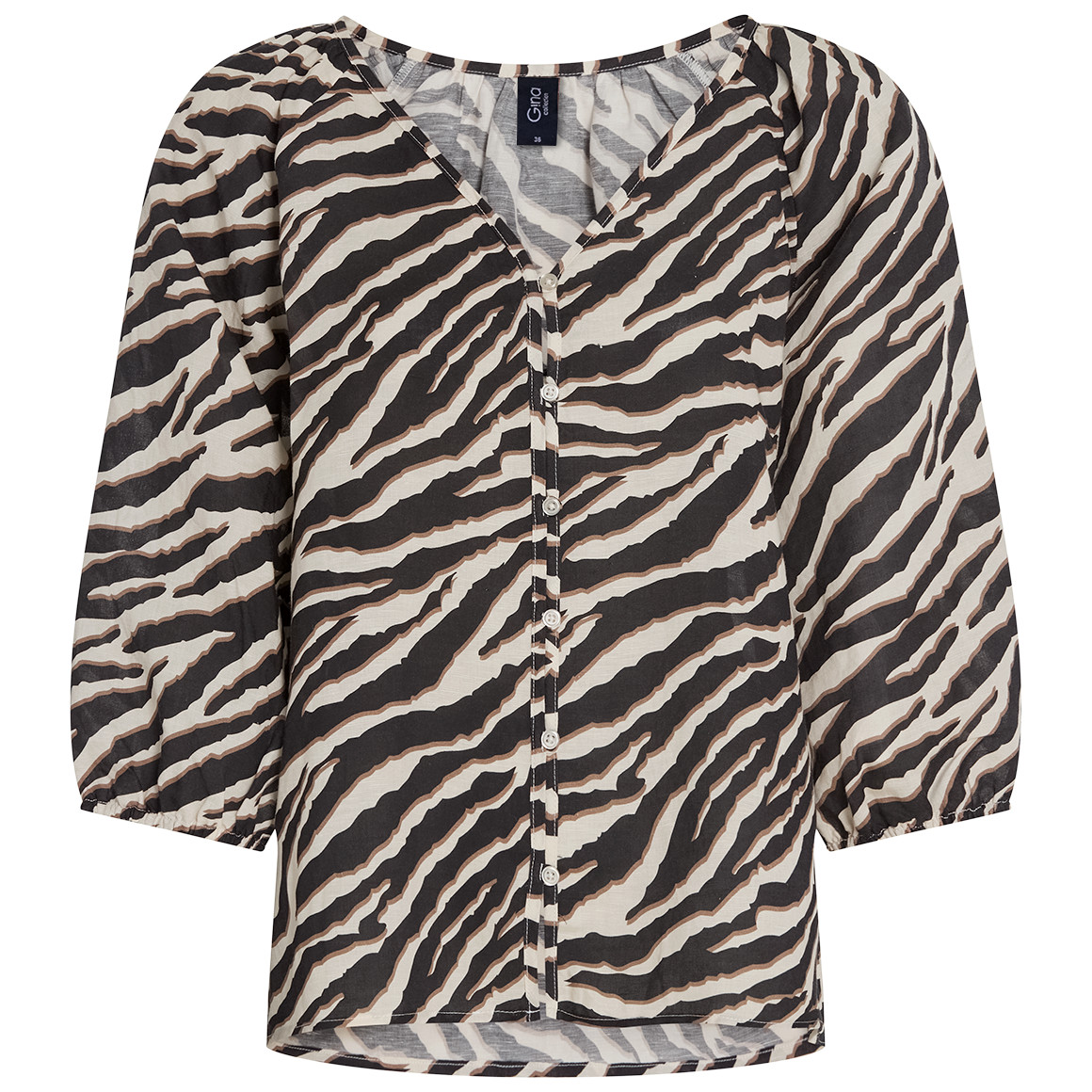 Damen Leinen-Bluse mit Knopfleiste
