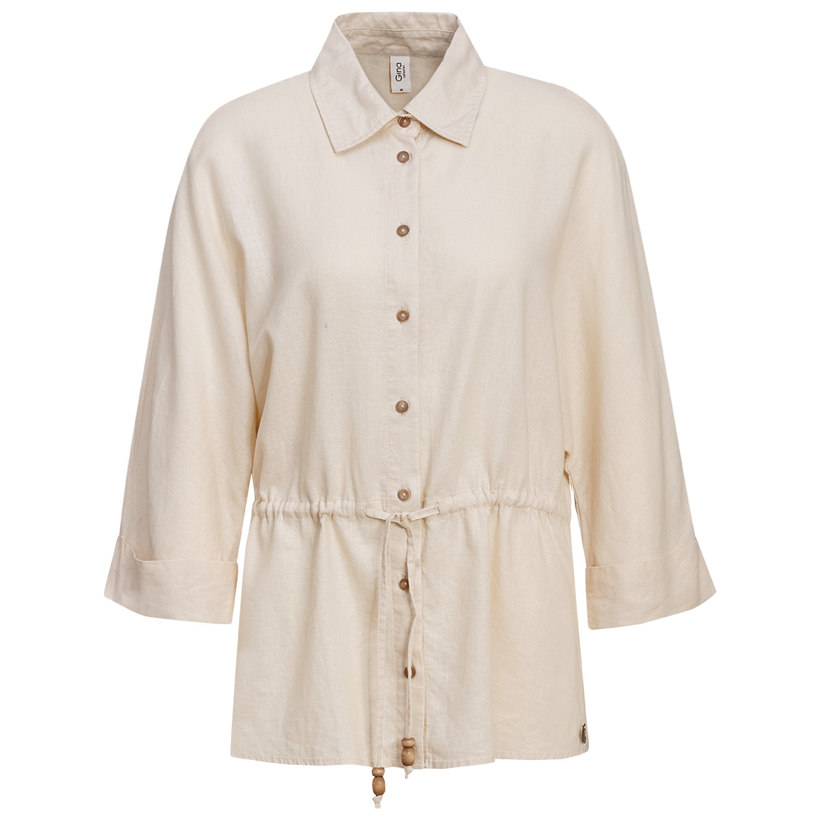 Damen Leinen-Bluse mit Knopfleiste