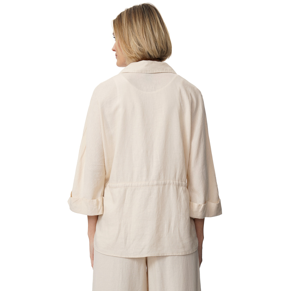 Damen Leinen-Bluse mit Knopfleiste