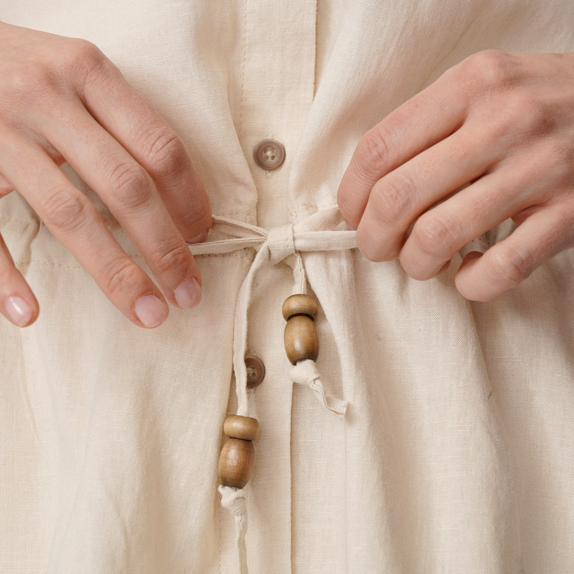 Damen Leinen-Bluse mit Knopfleiste