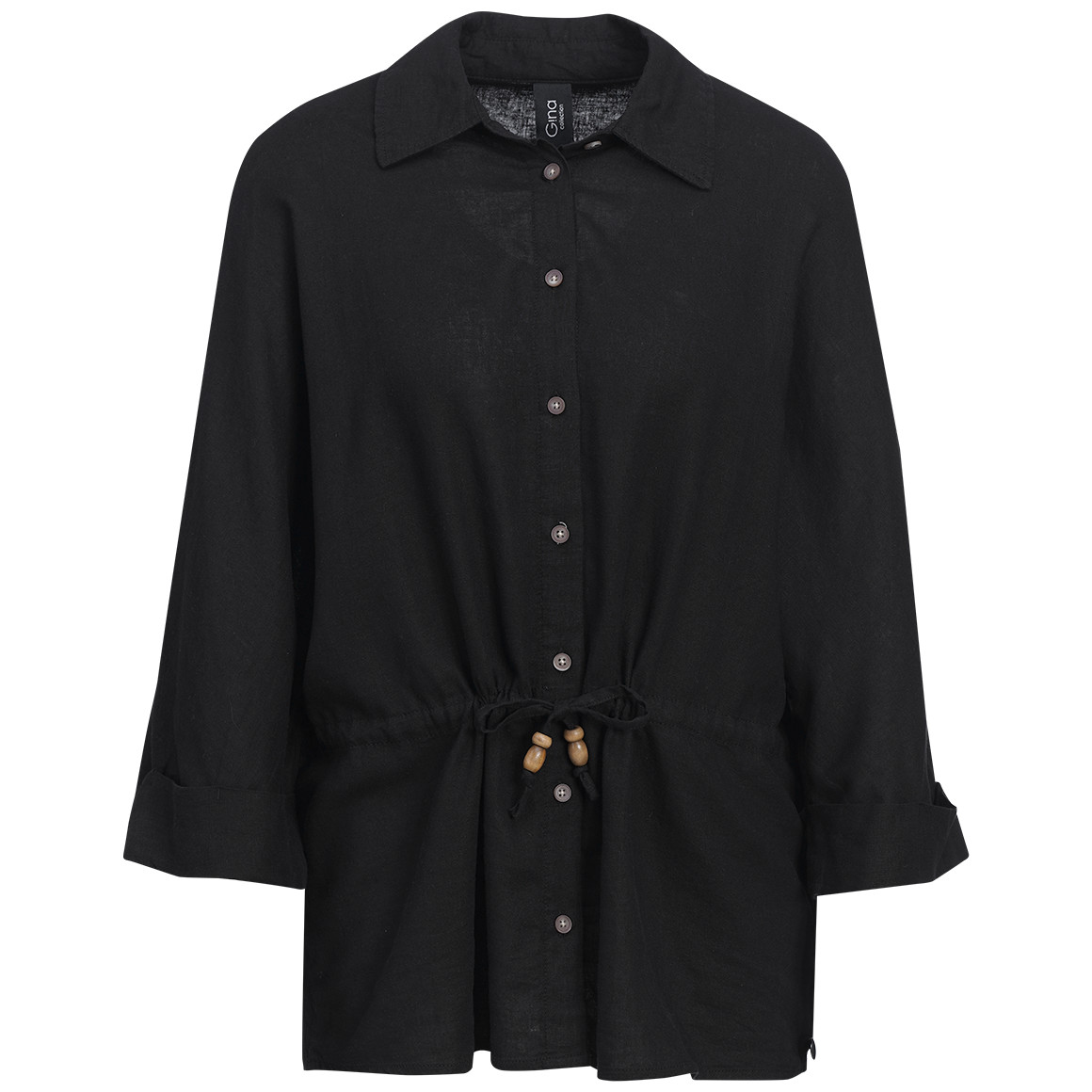 Damen Leinen-Bluse mit Knopfleiste