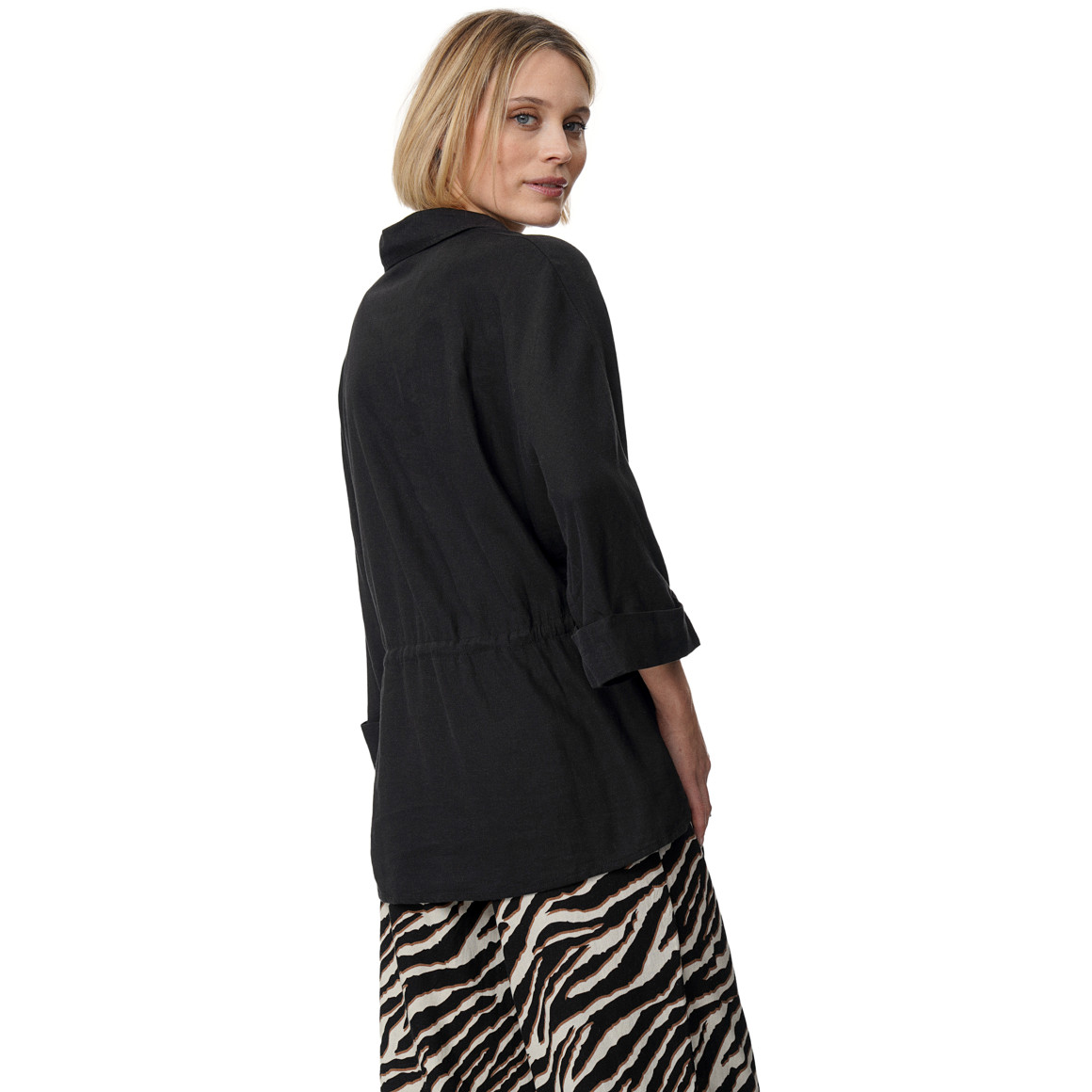 Damen Leinen-Bluse mit Knopfleiste