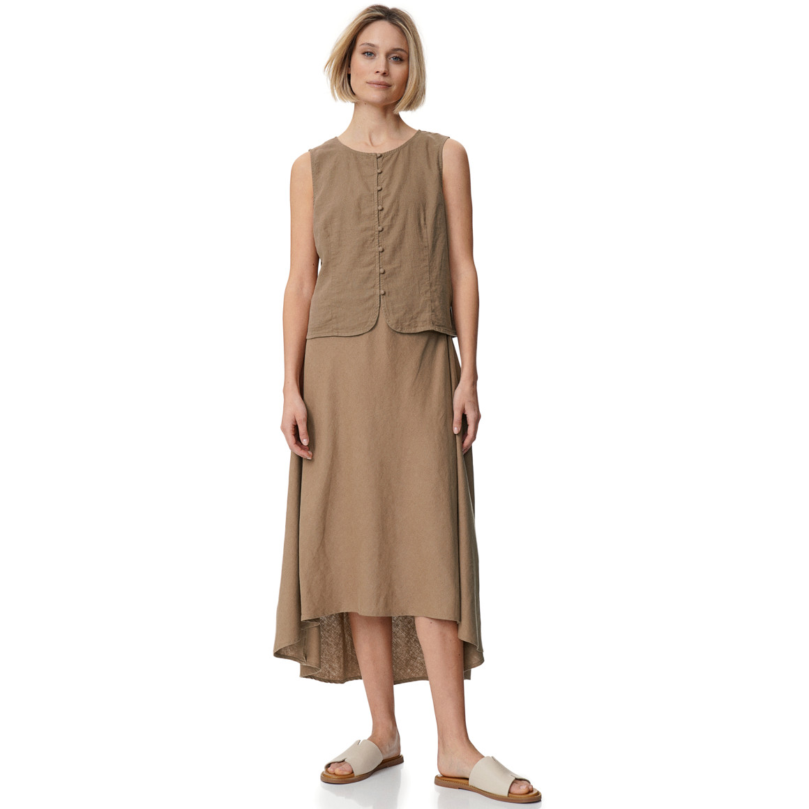 Dames linnen rok met elastische tailleband