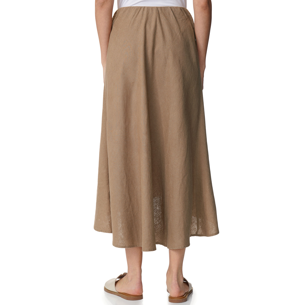 Dames linnen rok met elastische tailleband