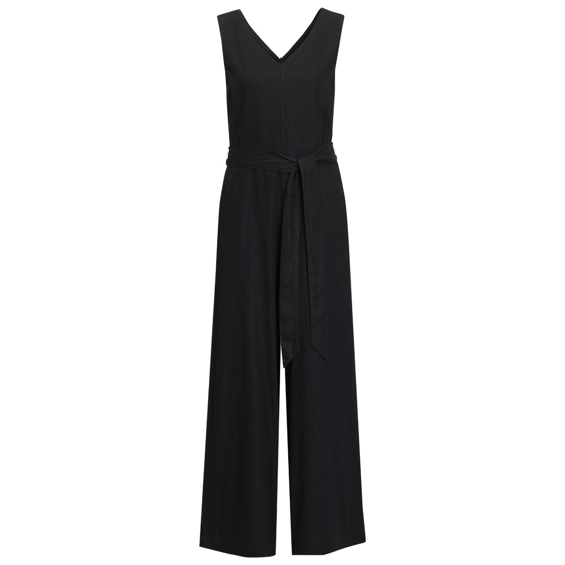 Damen Leinen-Jumpsuit mit Bindegürtel