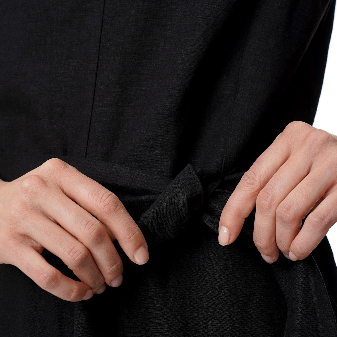 Damen Leinen-Jumpsuit mit Bindegürtel