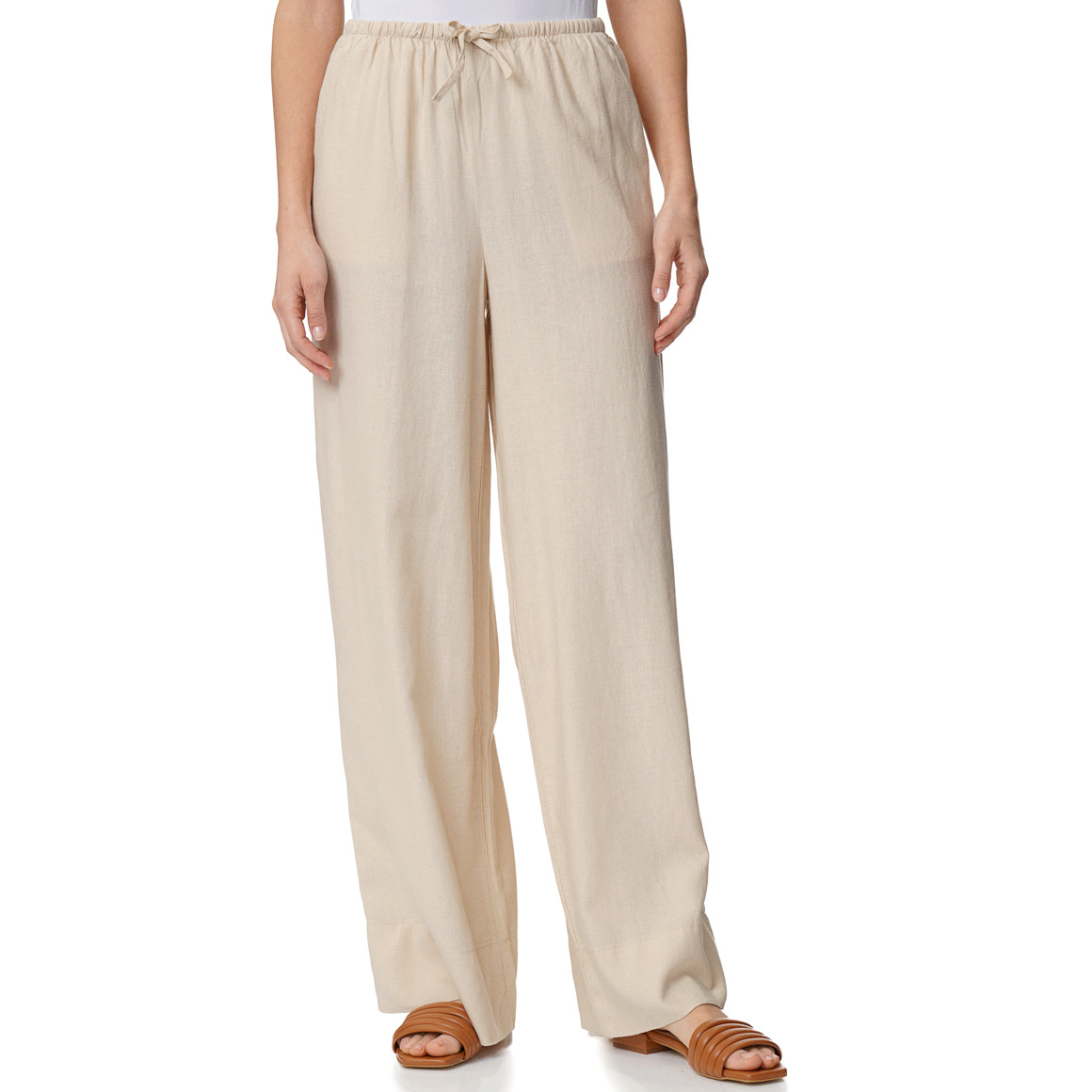 Damen Leinen-Hose mit weitem Bein