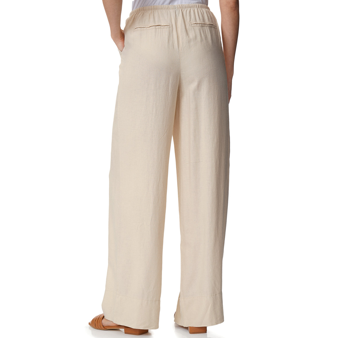 Damen Leinen-Hose mit weitem Bein