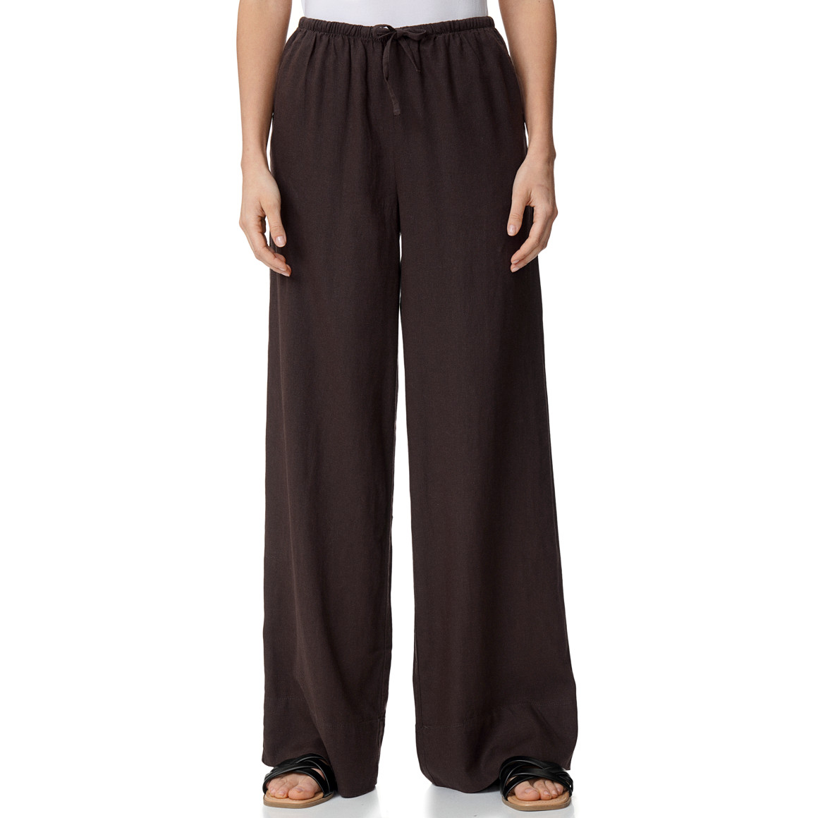Damen Leinen-Hose mit weitem Bein