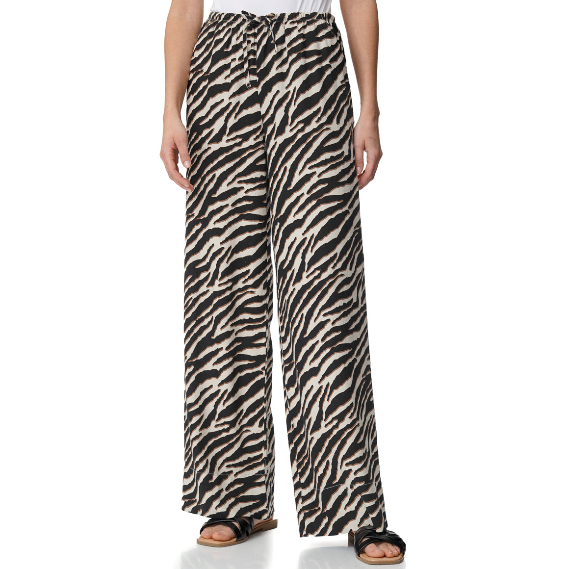 Damen Leinen-Hose mit weitem Bein