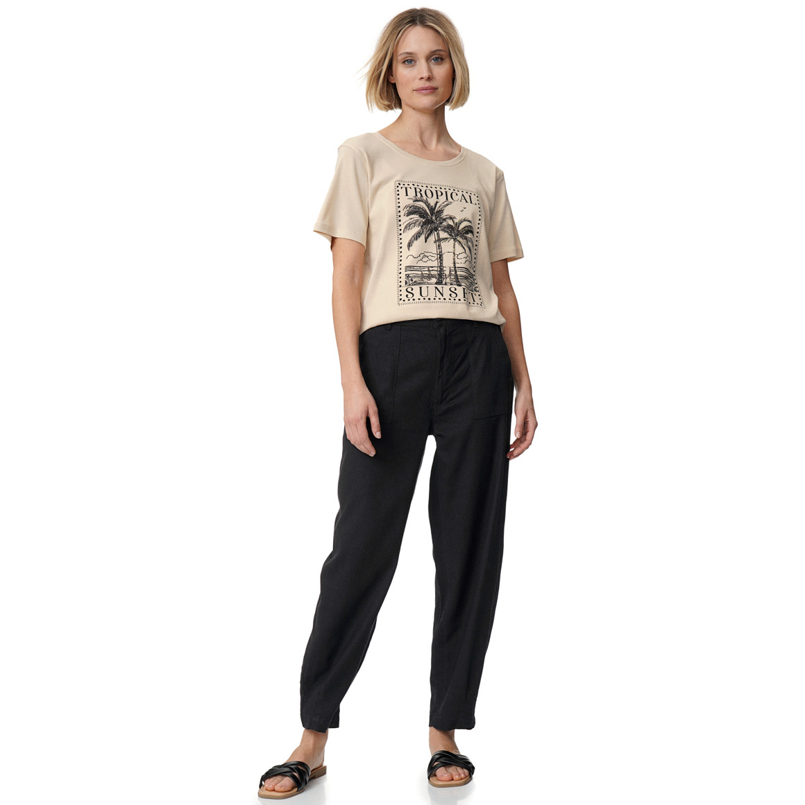 Damen Leinen-Hose in Uni