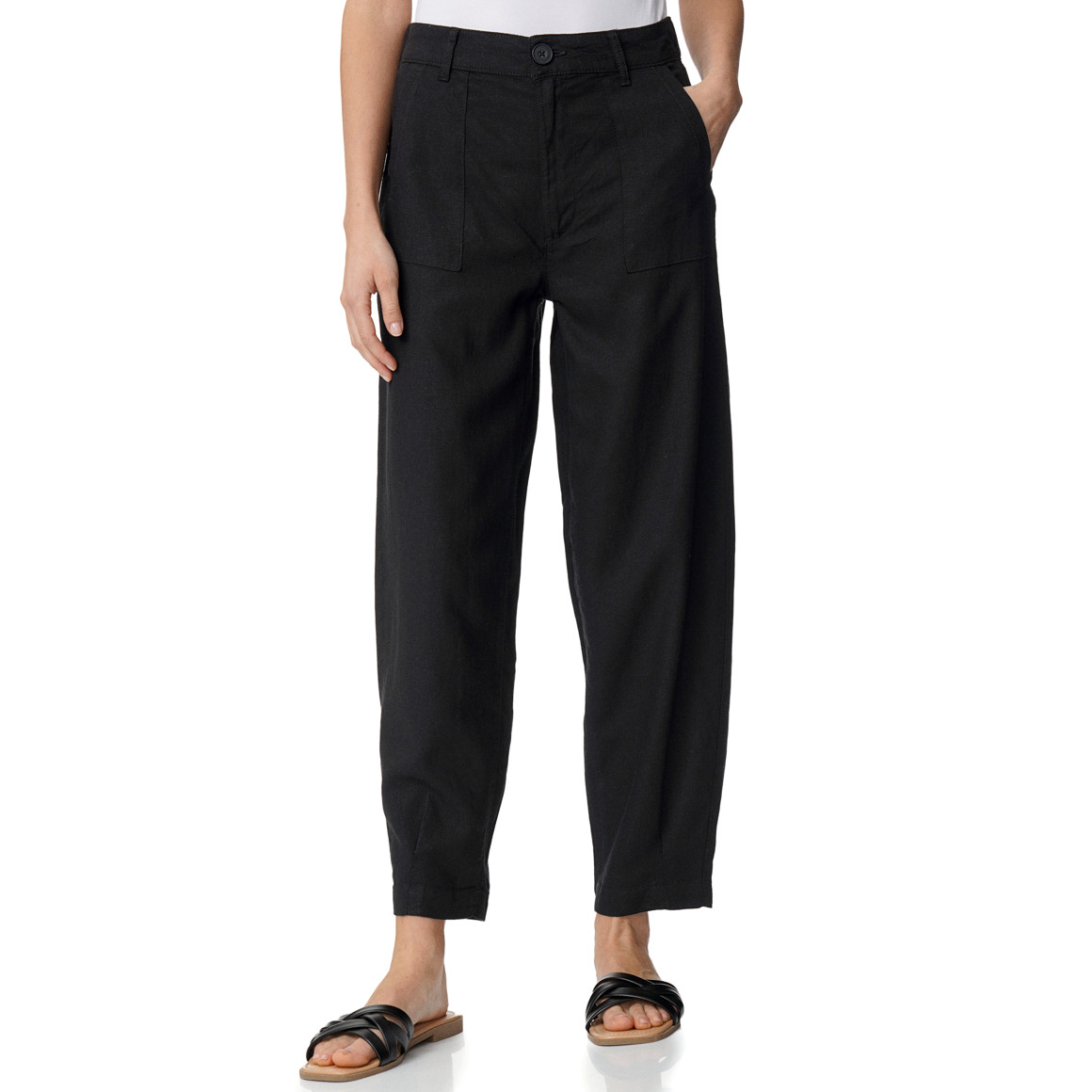 Damen Leinen-Hose in Uni