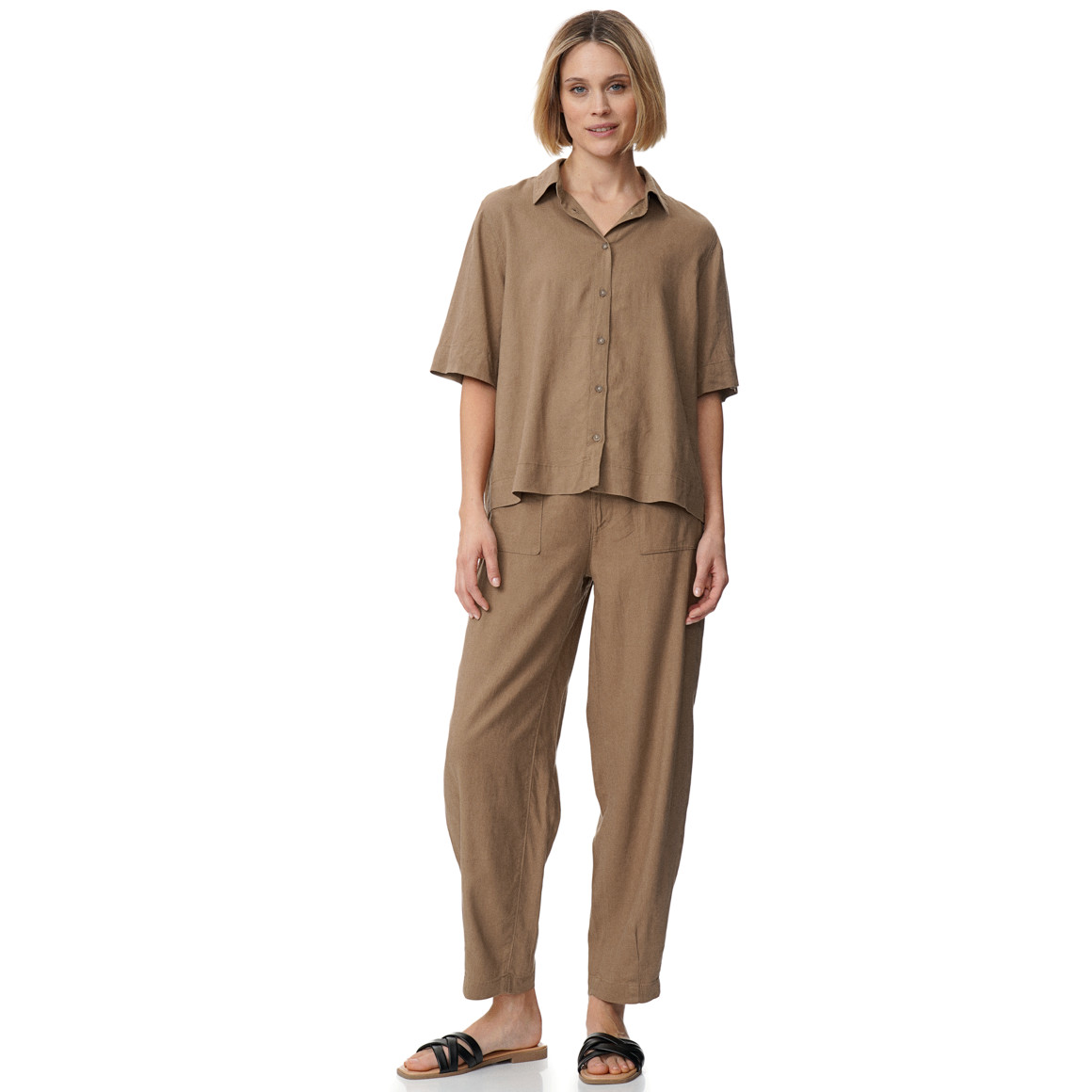 Damen Leinen-Hose in Uni