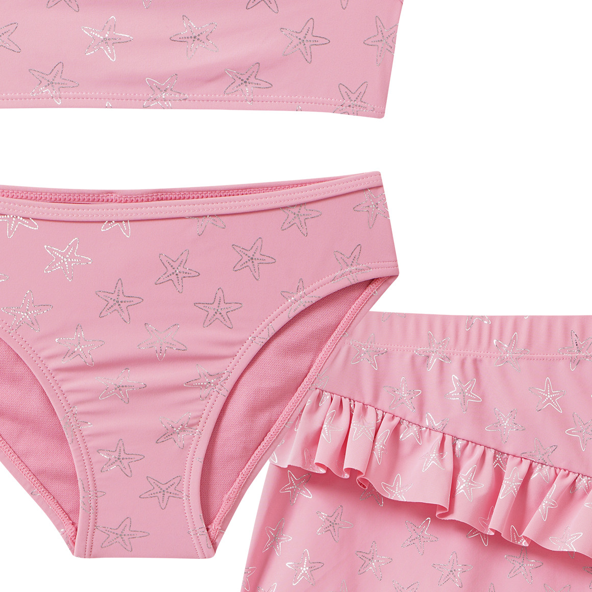 Mädchen Bikini und Baderock mit Glitzer
