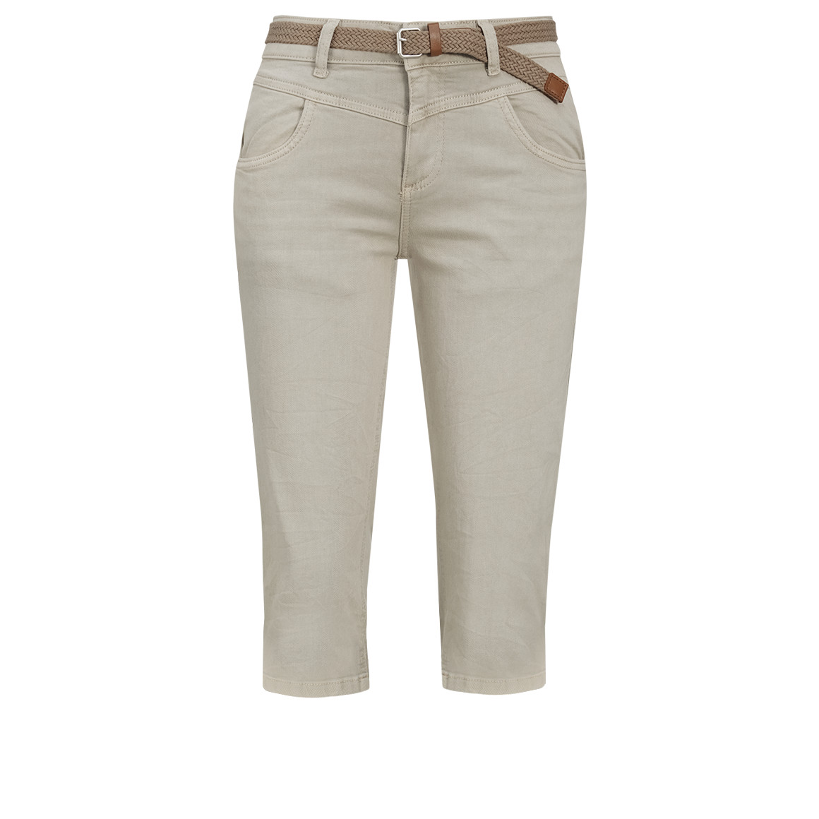 Damen Capri-Jeans mit Gürtel