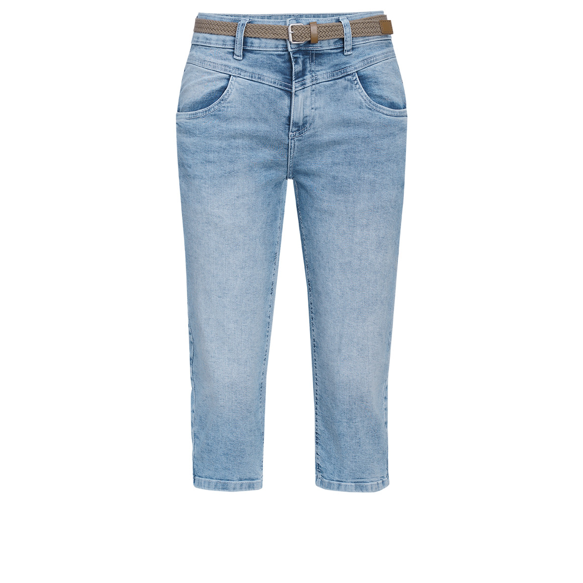 Damen Capri-Jeans mit Gürtel