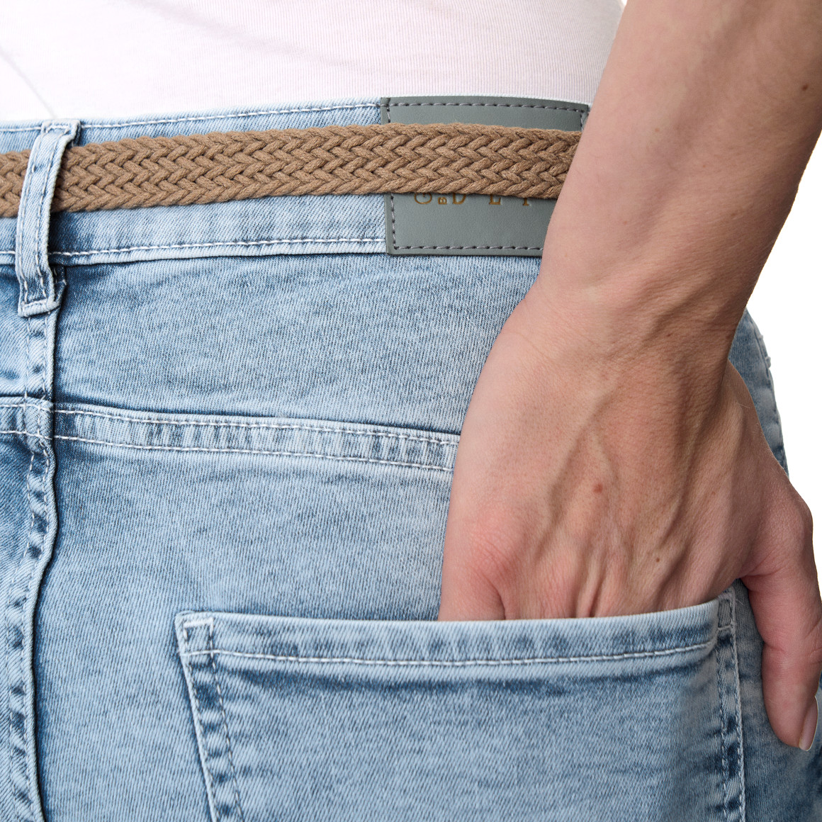 Damen Capri-Jeans mit Gürtel