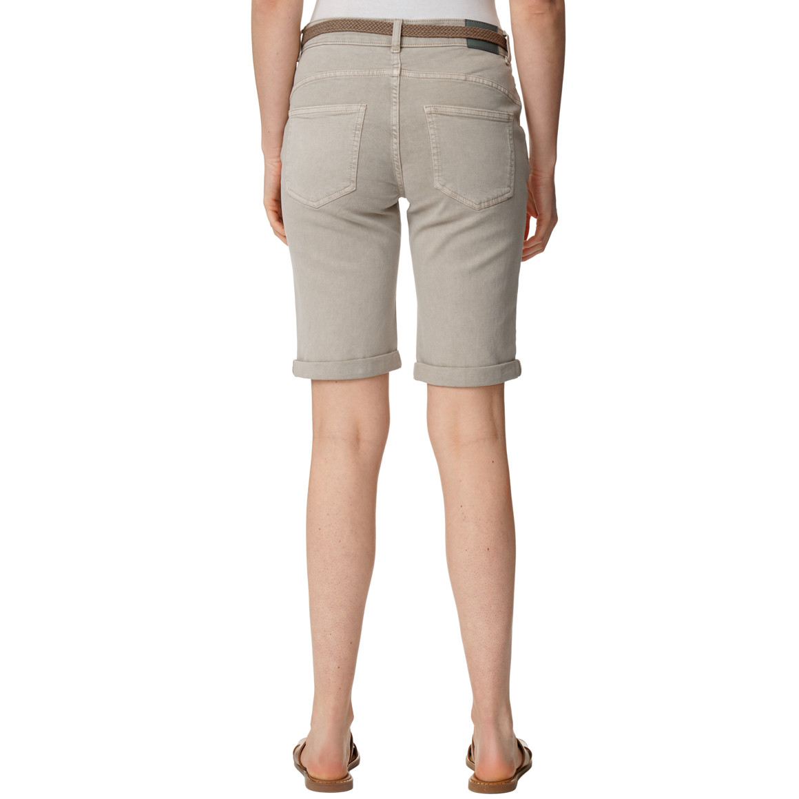 Damen Slim-Jeansshorts mit Gürtel