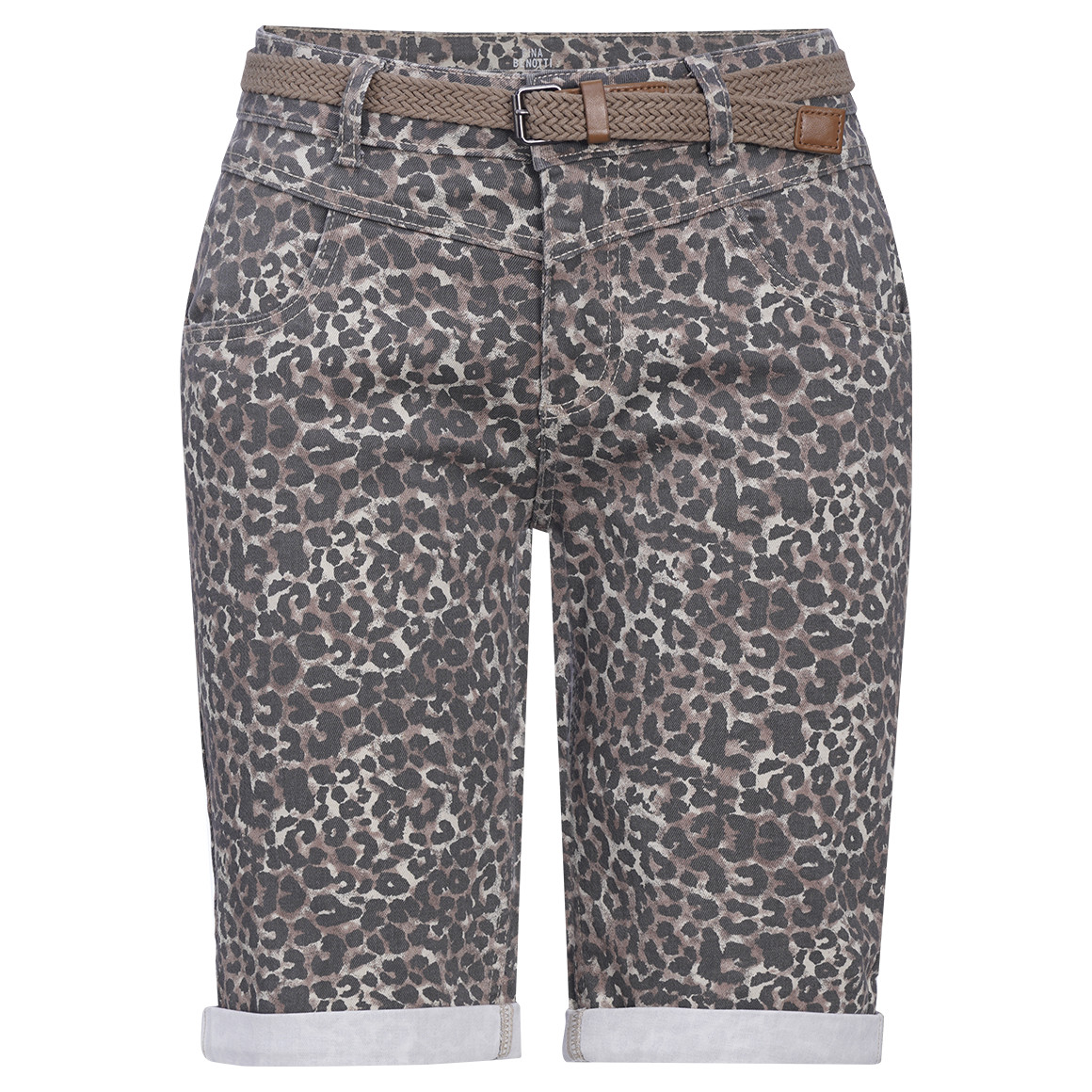 Damen Slim-Jeansshorts mit Gürtel