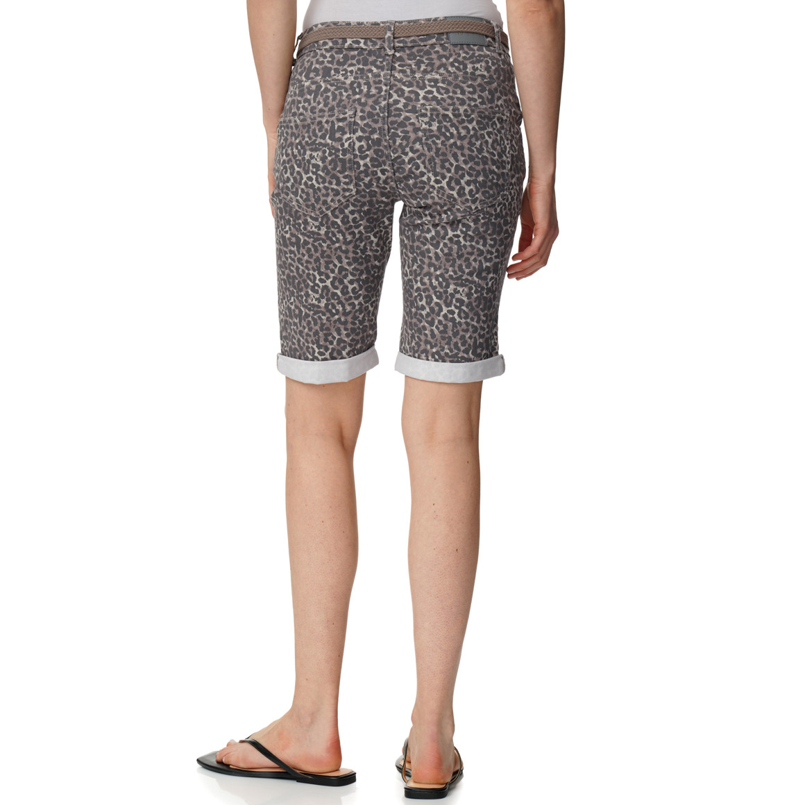 Damen Slim-Jeansshorts mit Gürtel