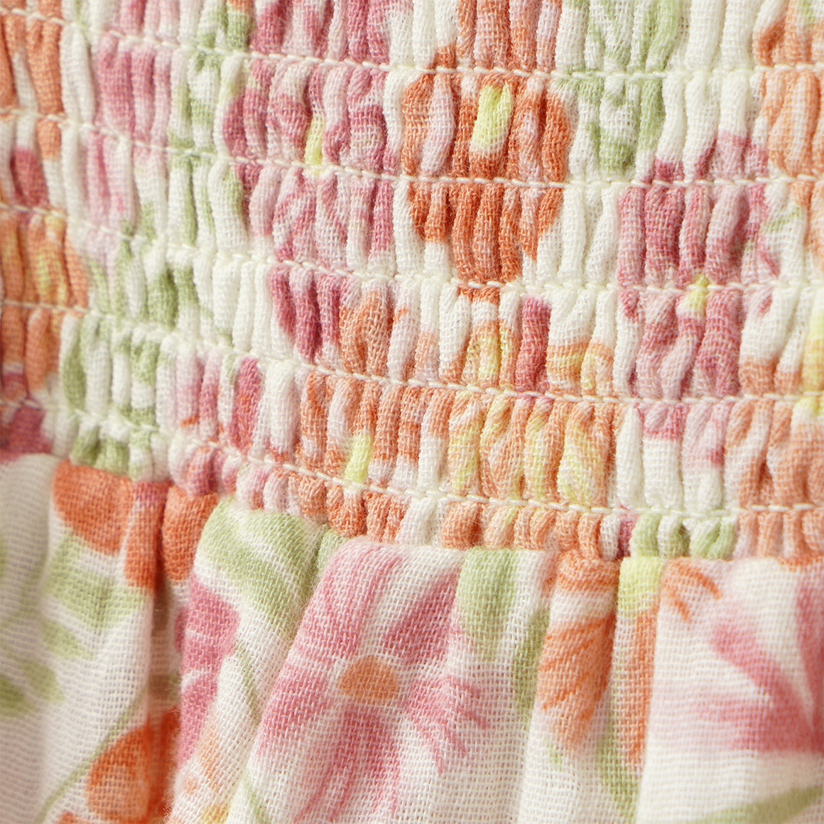 Mädchen Musselinkleid mit Smok-Detail