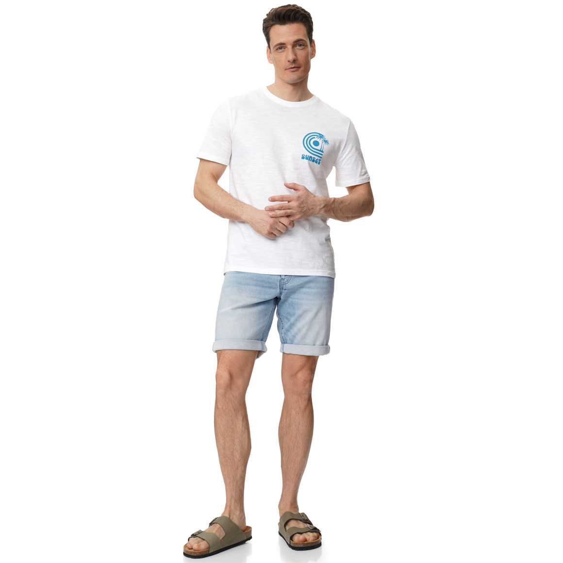 Herren Jeansshorts aus stretchigem Denim