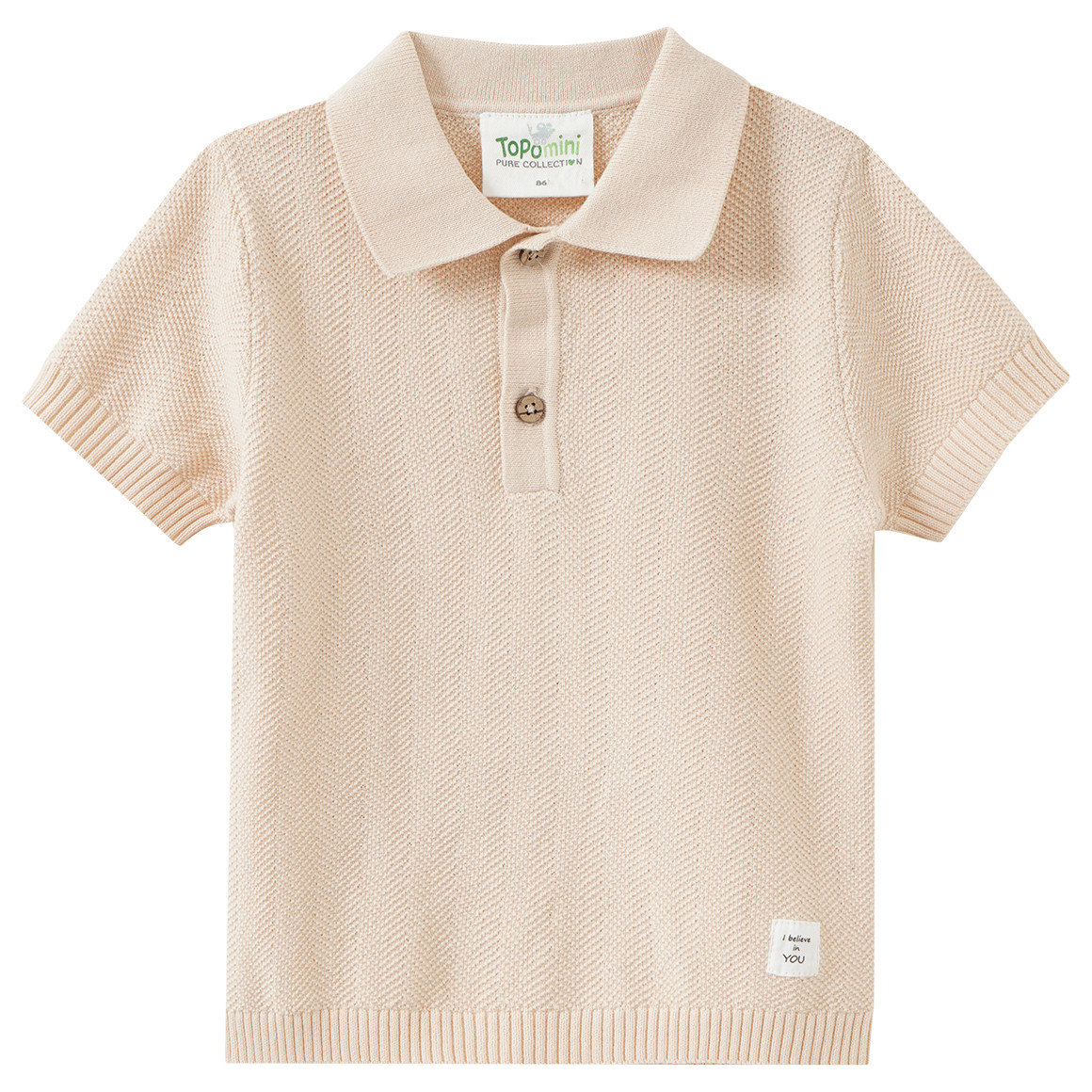 Baby Poloshirt mit Strickstruktur