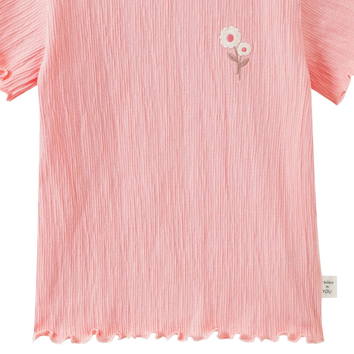 Baby T-Shirt mit Blumen-Stickerei