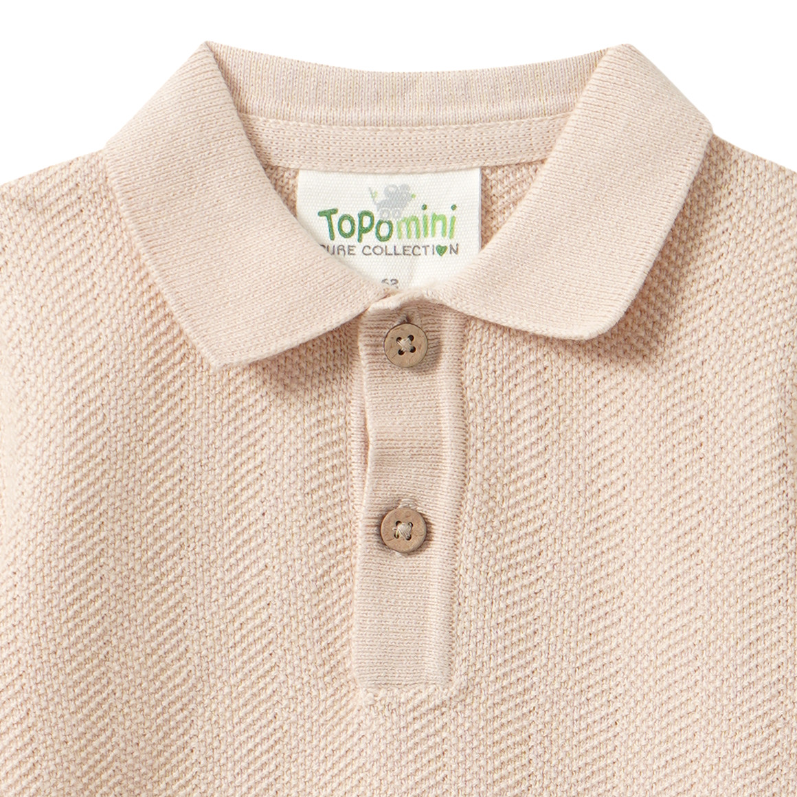 Newborn Poloshirt mit Strickstruktur