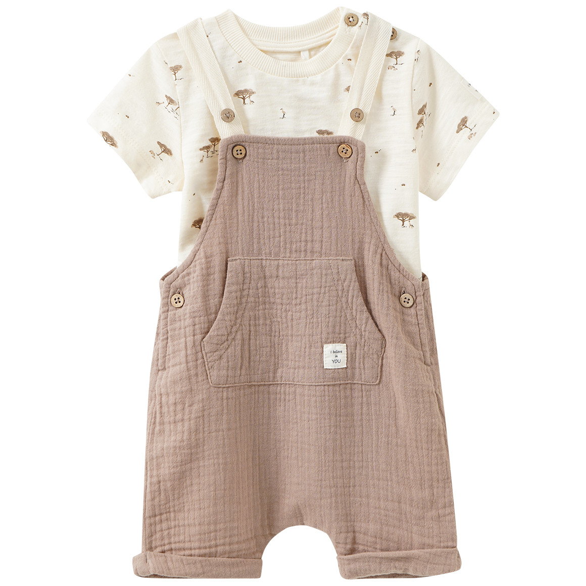 Newborn Set mit Latzhose und T-Shirt