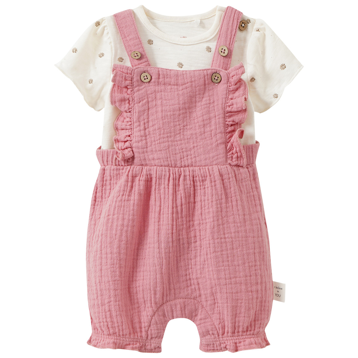 Newborn Set mit Latzhose und T-Shirt
