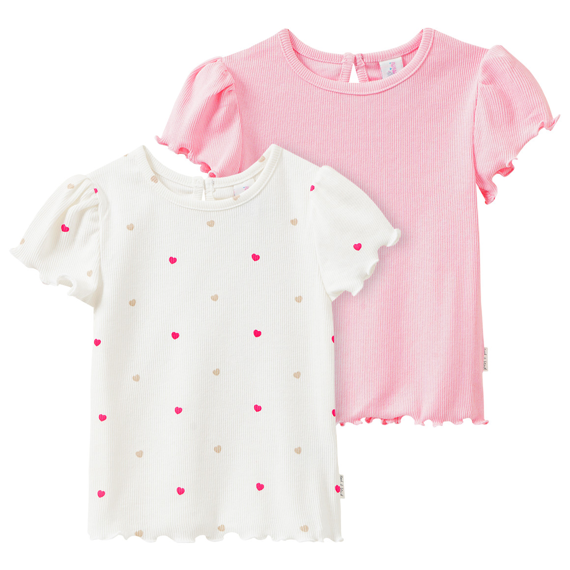 2 Newborn T-Shirt mit Rippstruktur