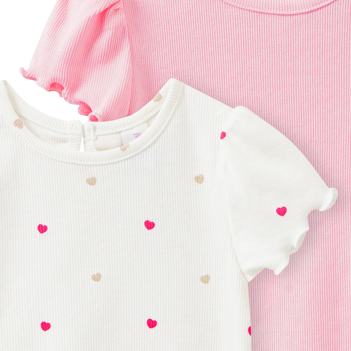 2 Newborn T-Shirt mit Rippstruktur