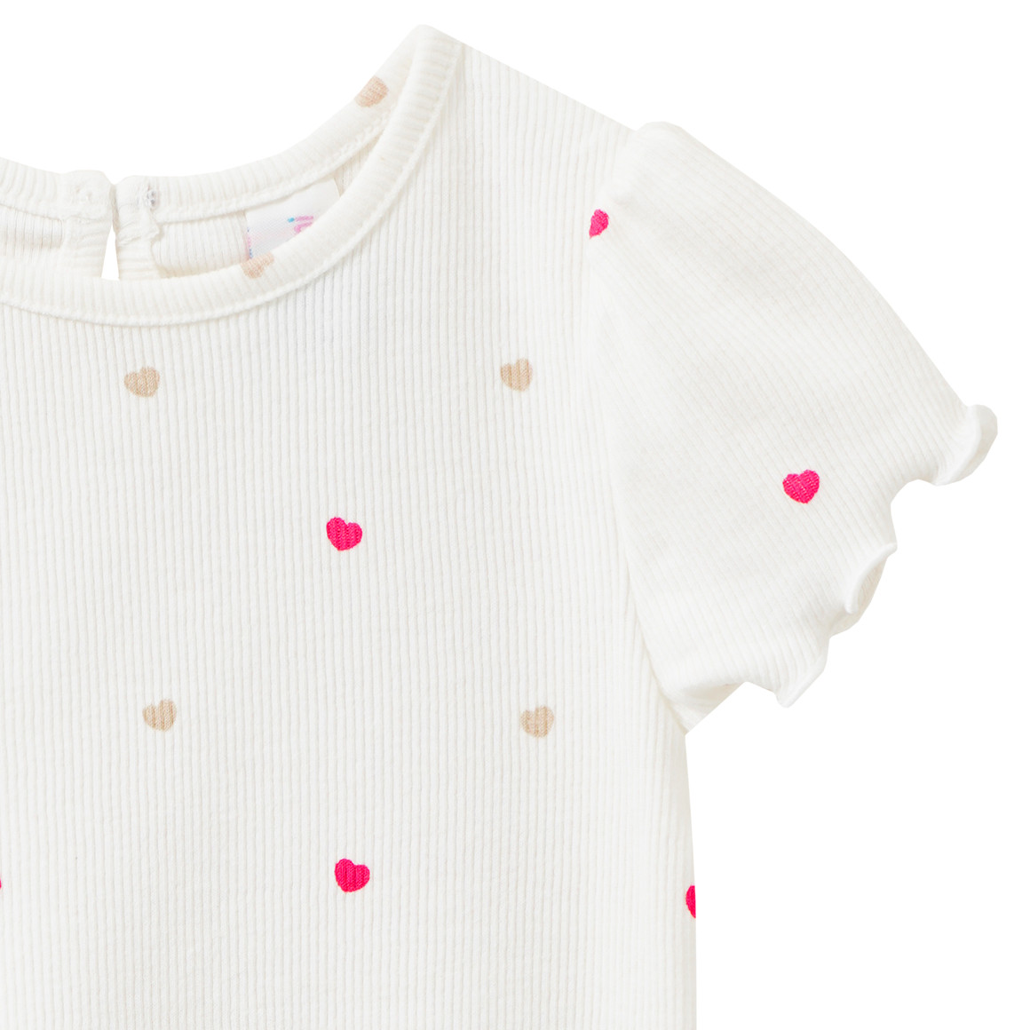 2 Newborn T-Shirt mit Rippstruktur