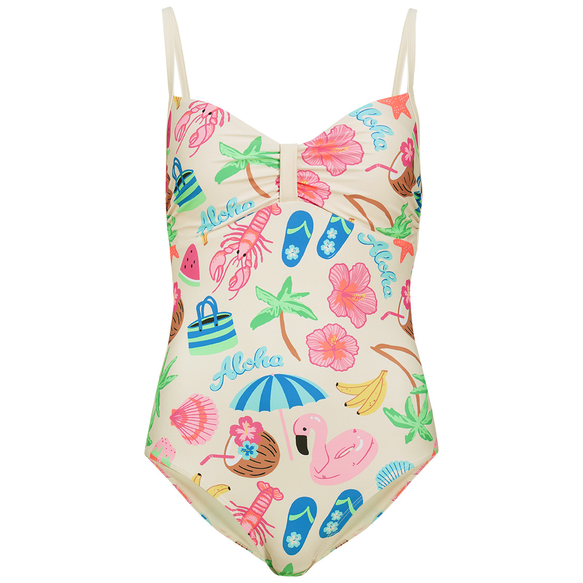 Damen Shape-Badeanzug mit Allover-Print