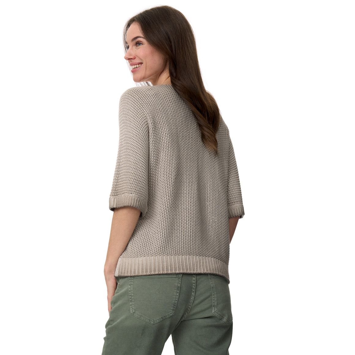 Damen Strickpullover mit Perlstrick