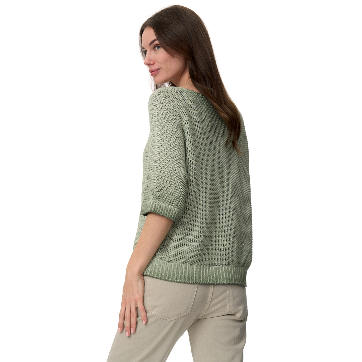 Damen Strickpullover mit Perlstrick