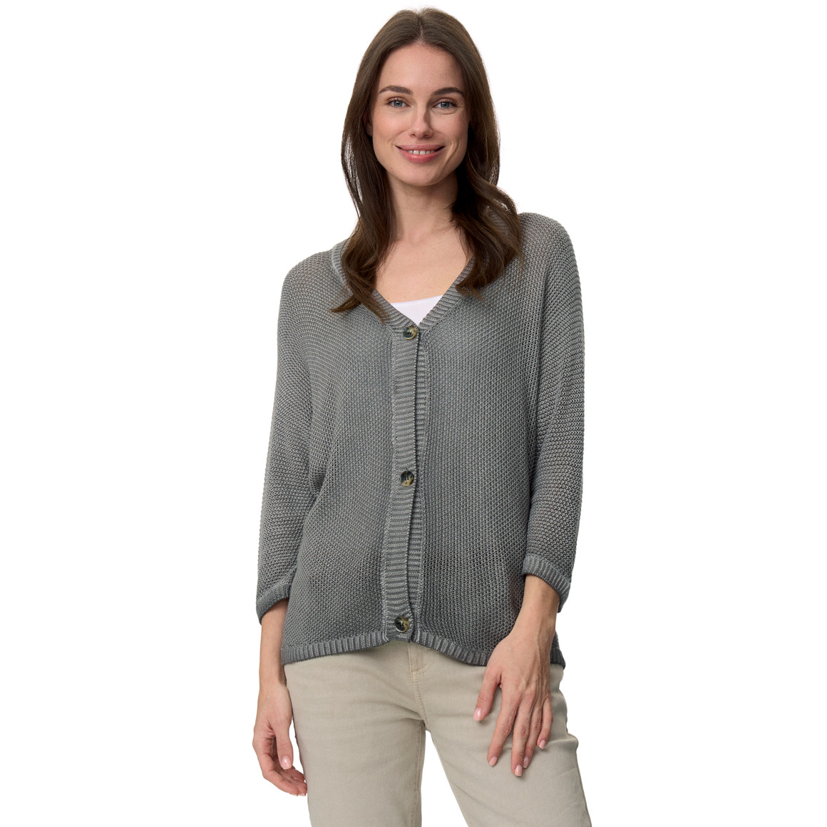 Damen Strickjacke mit Perlstrick