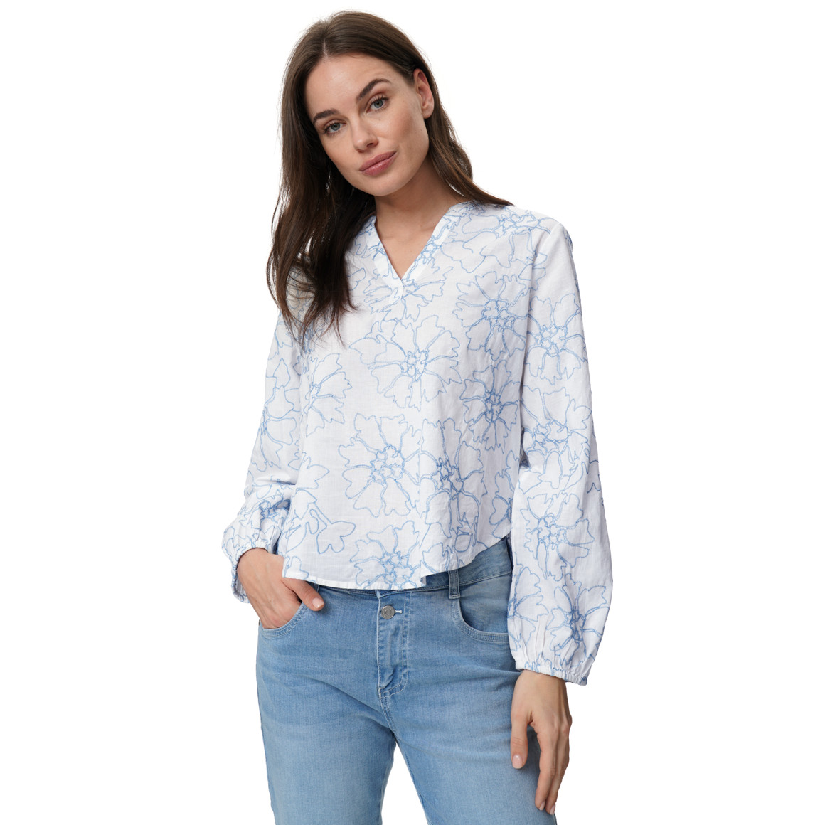 Damen Bluse mit Stickerei