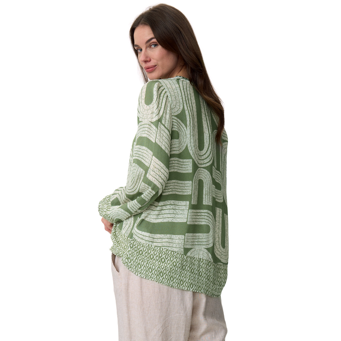 Damen Bluse in gekreppter Optik