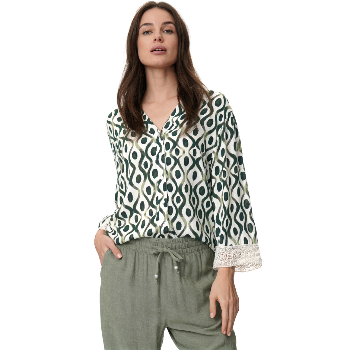 Damen Bluse mit Allover-Print