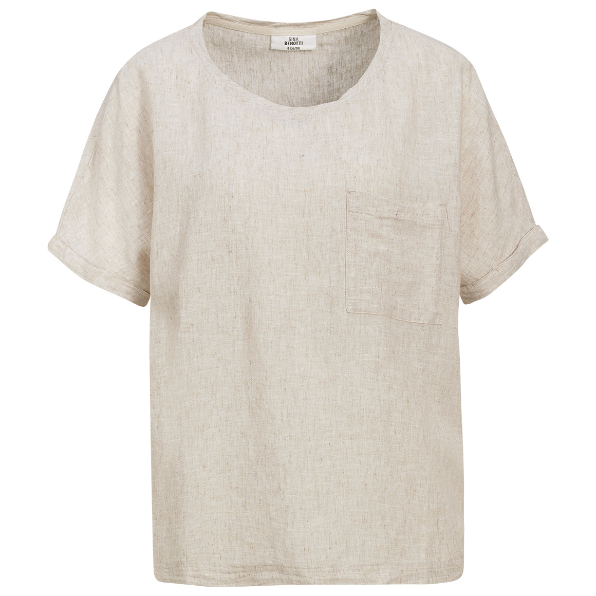 Damen Leinen-Bluse mit Brusttasche