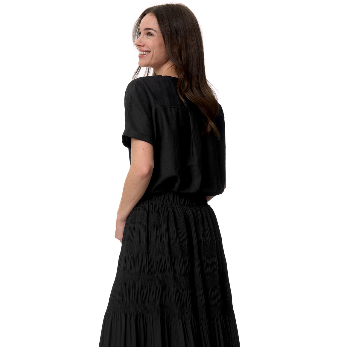 Damen Leinen-Bluse mit Brusttasche