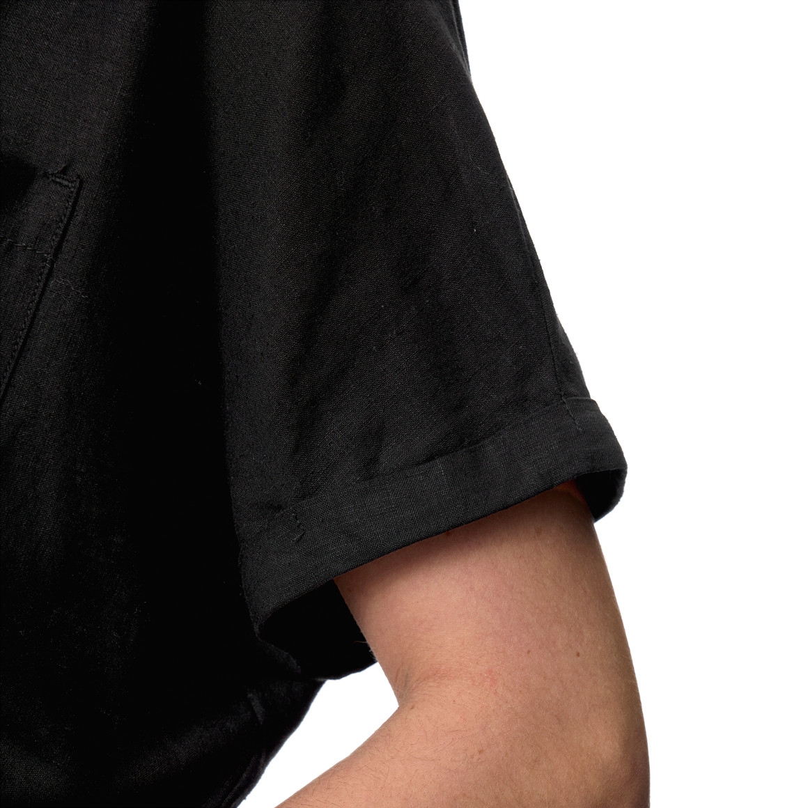 Damen Leinen-Bluse mit Brusttasche