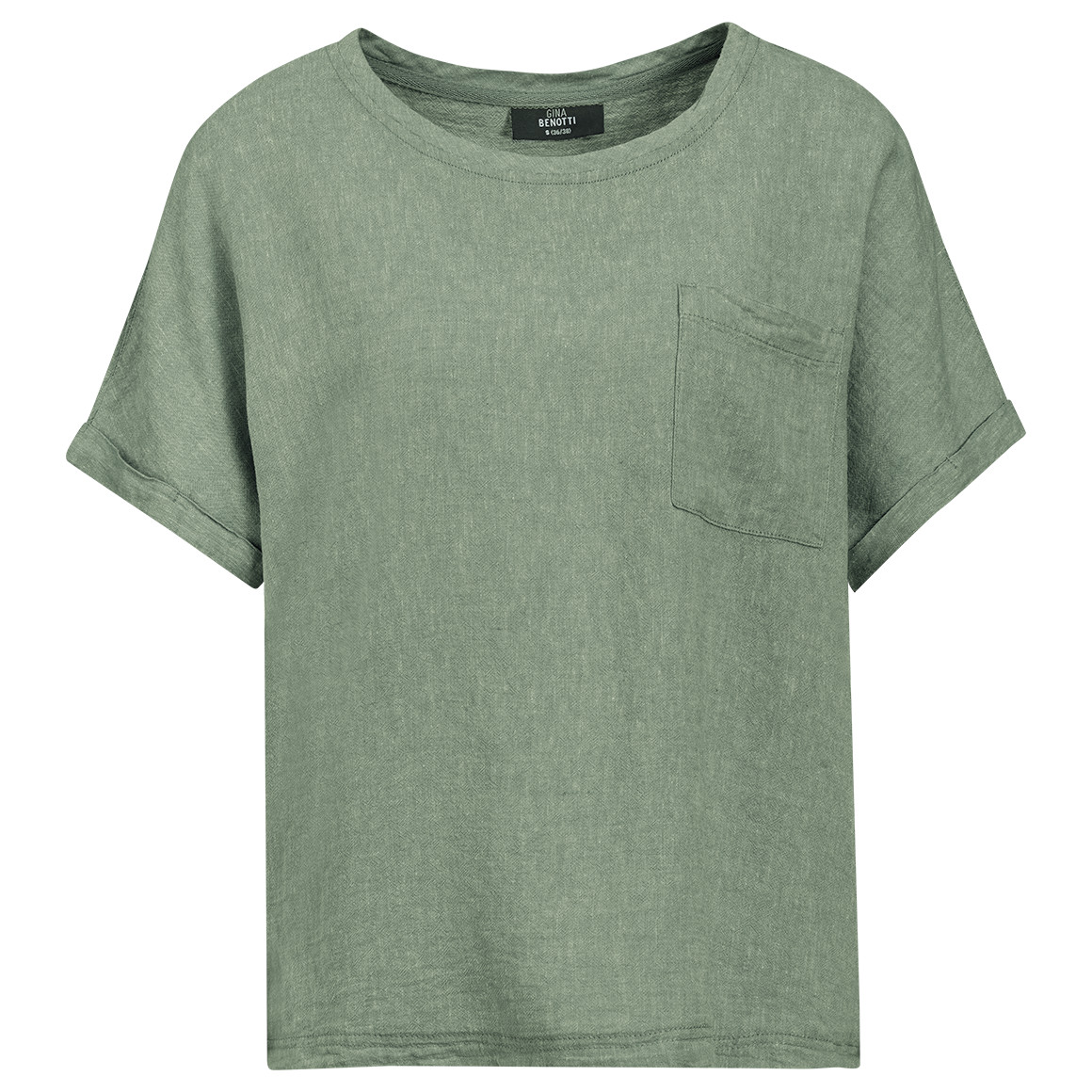 Damen Leinen-Bluse mit Brusttasche