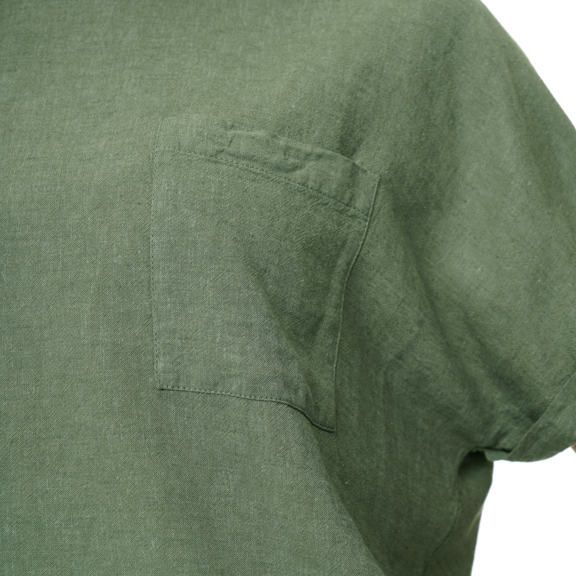 Damen Leinen-Bluse mit Brusttasche