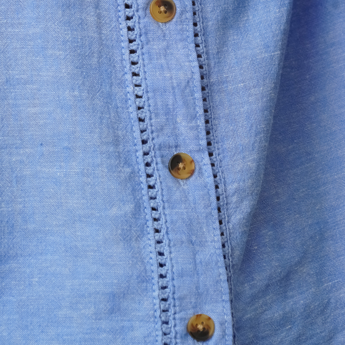 Damen Leinen-Bluse mit Brusttasche