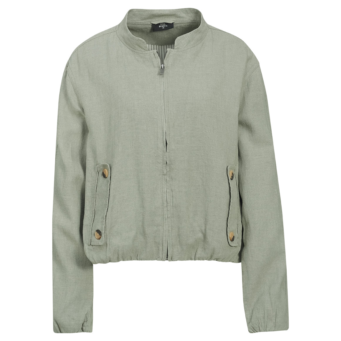 Damen Leinen-Blouson in Unifarben