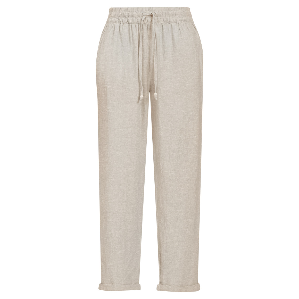 Damen Leinen-Hose mit Tunnelzug